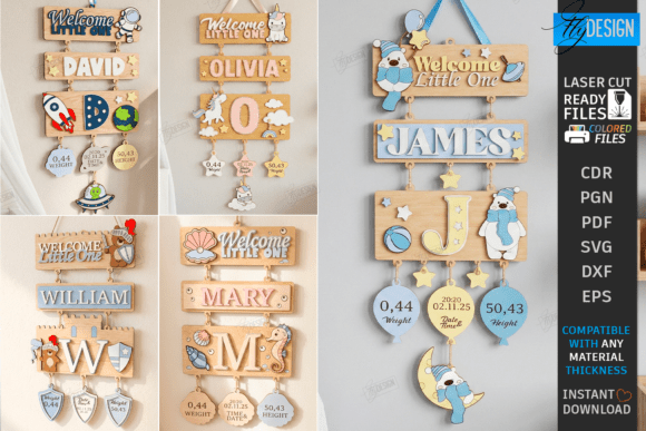 Download 3D Layered Sign for Newborn Laser Bundle - Premium Resources