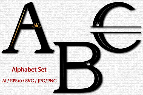 Download Split Monogram Font with Crown Pattern - Premium Resources