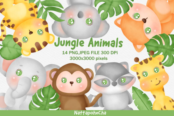 Download Cute Jungle Animals Clipart Bundle. - Cute jungle animals Collection
