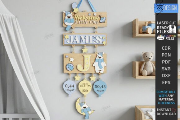 Download 3D Layered Sign for Newborn Laser Cut - Premium Bundle